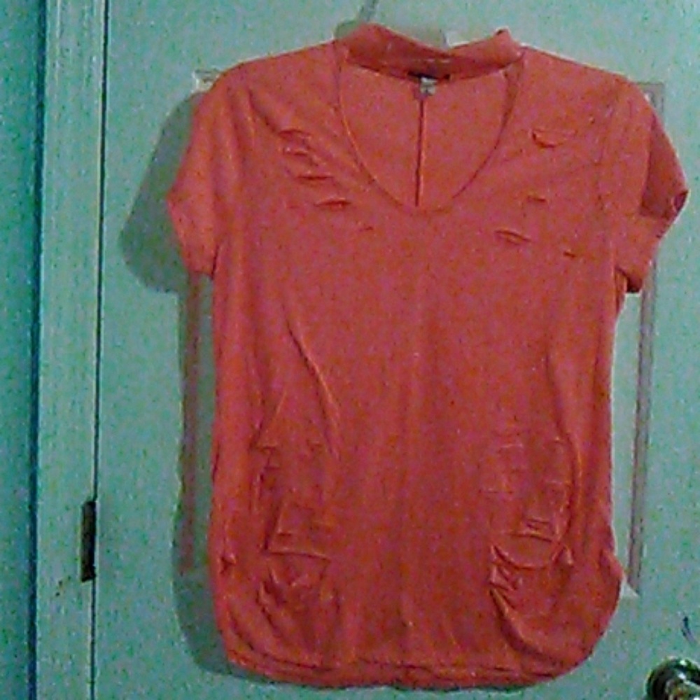 A pink shirt